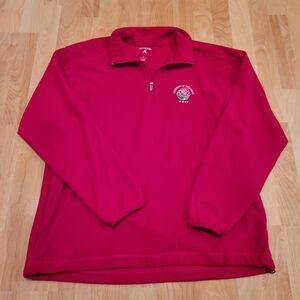 Men's University Of Wisconsin Rose Bowl Fleece Red Quarter-Zip Pullover Size L